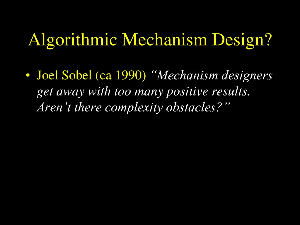 algorithmic mechanism design