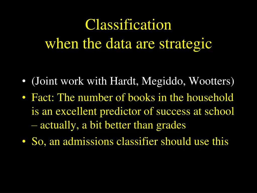 classification when the data are strategic