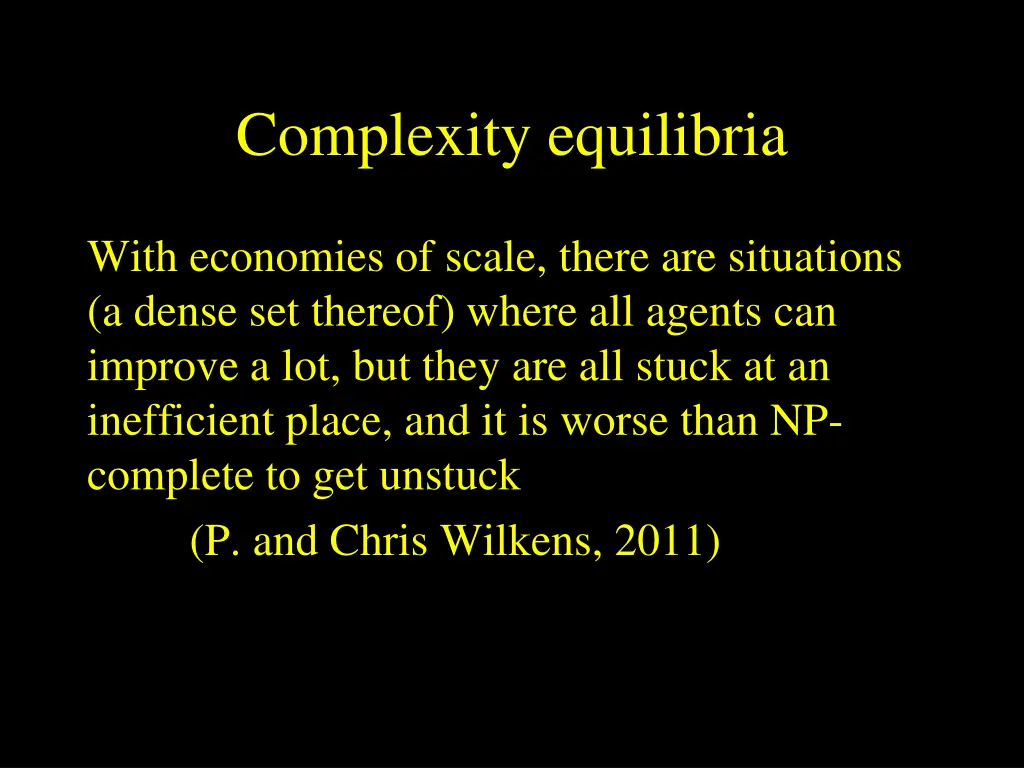 complexity equilibria