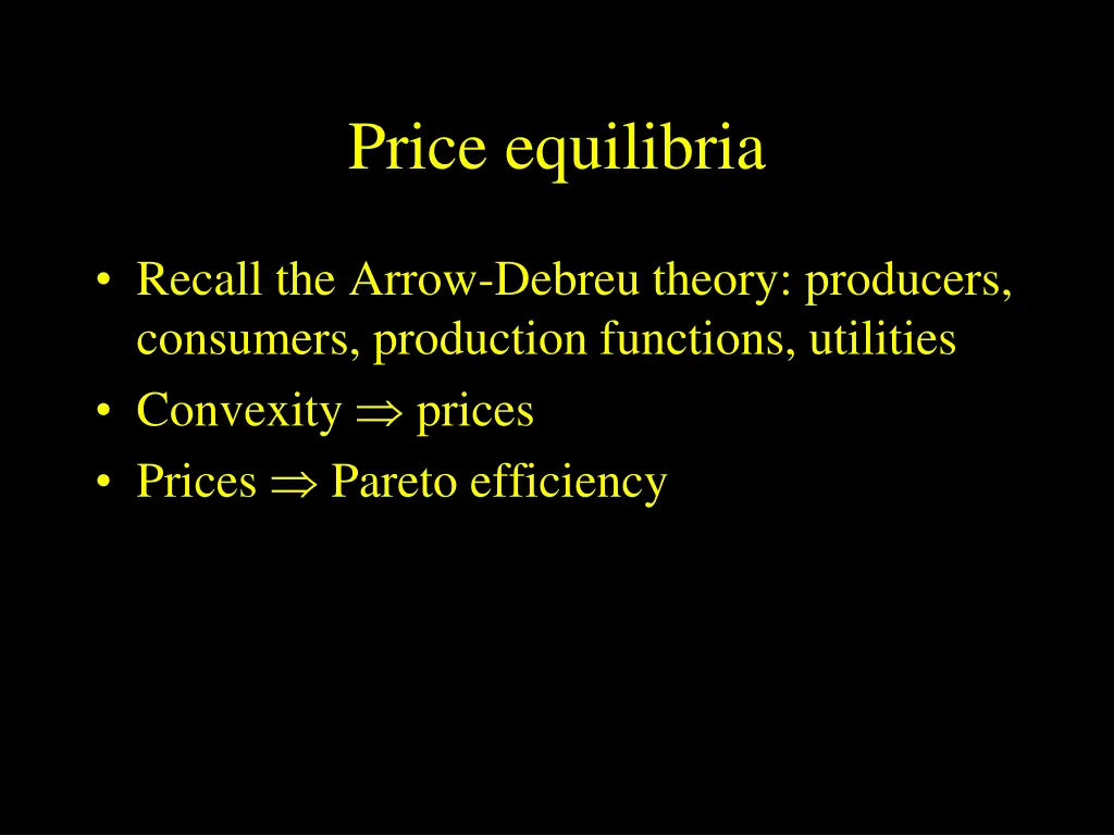 price equilibria