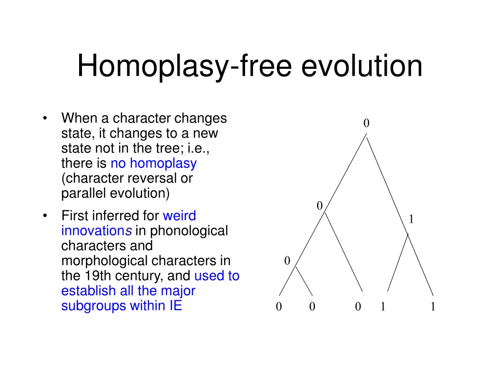 homoplasy free evolution 1