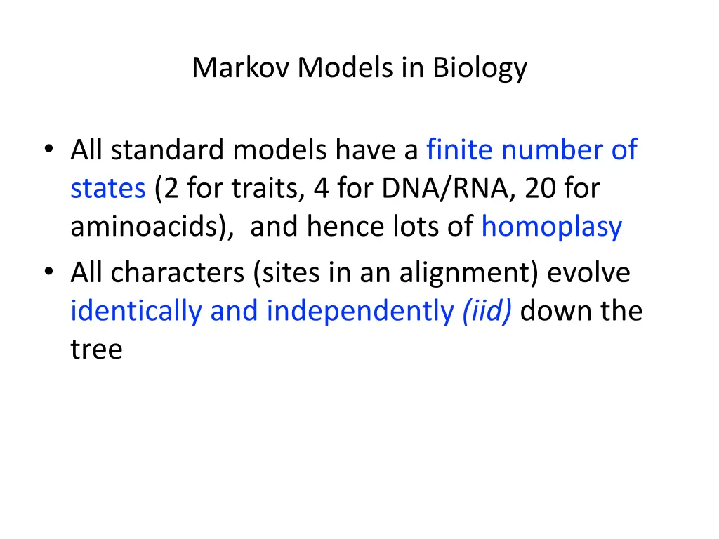 markov models in biology