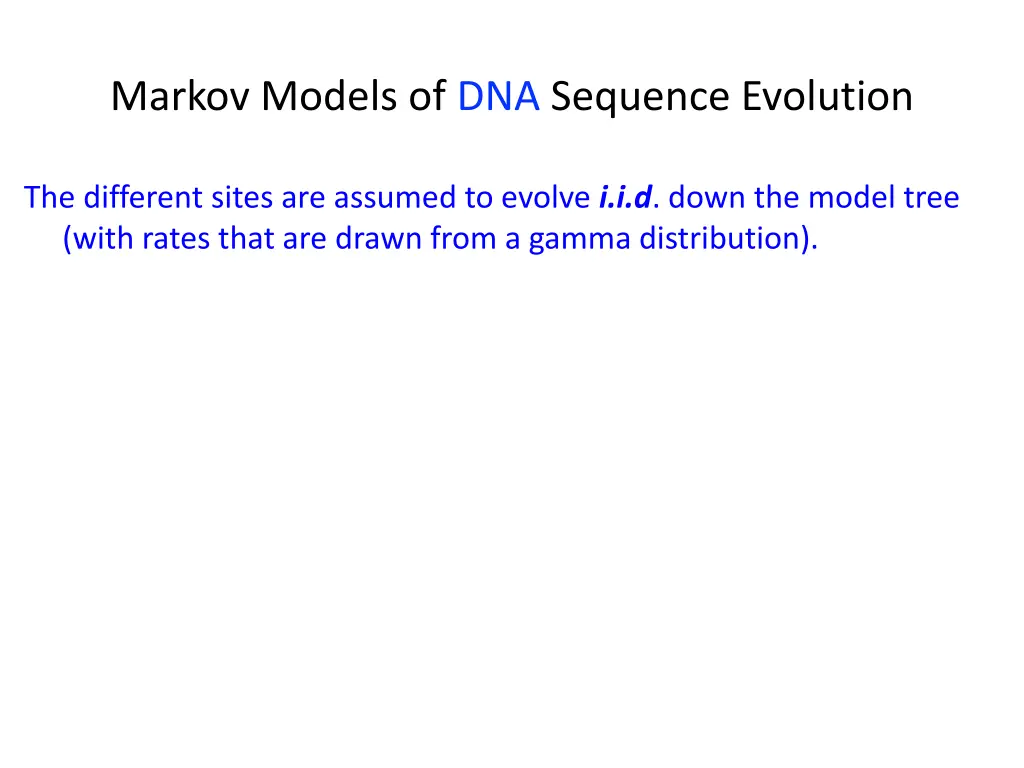 markov models of dna sequence evolution