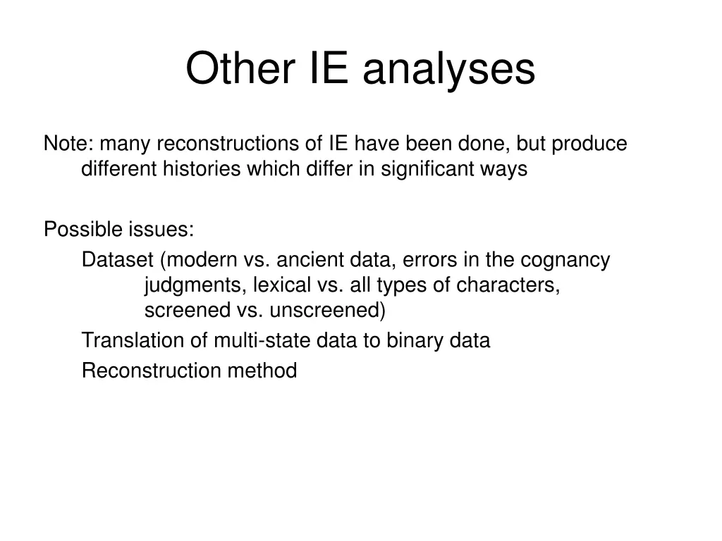 other ie analyses