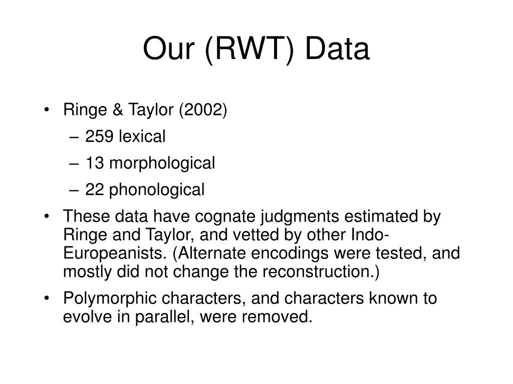 our rwt data