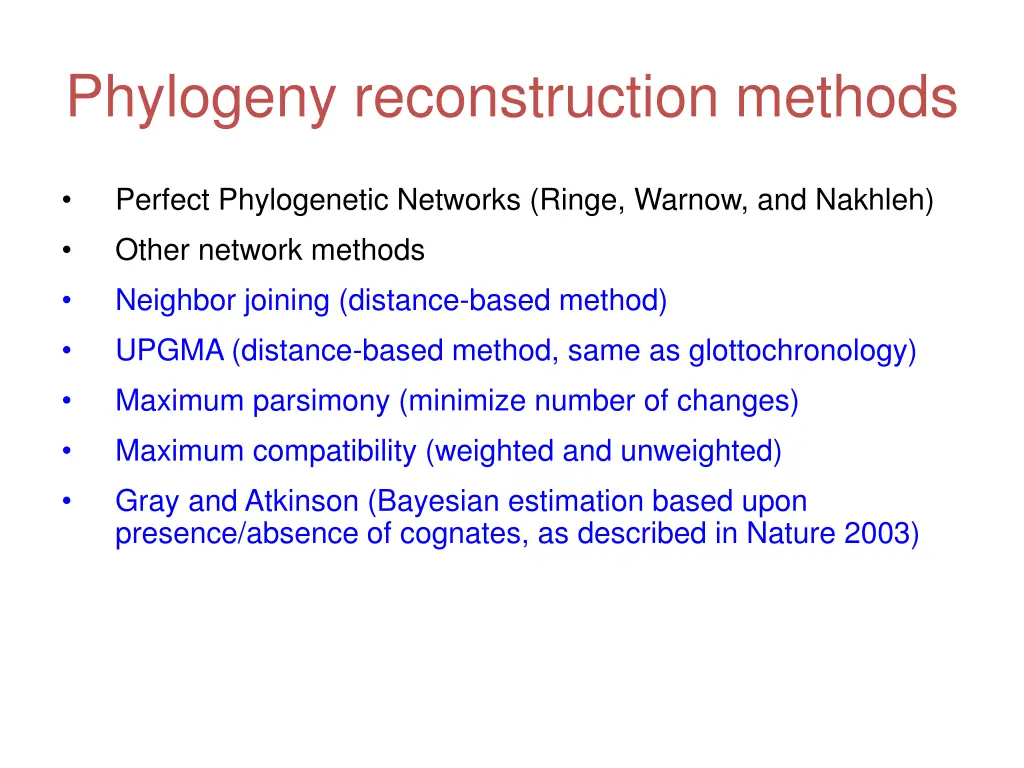 phylogeny reconstruction methods 1