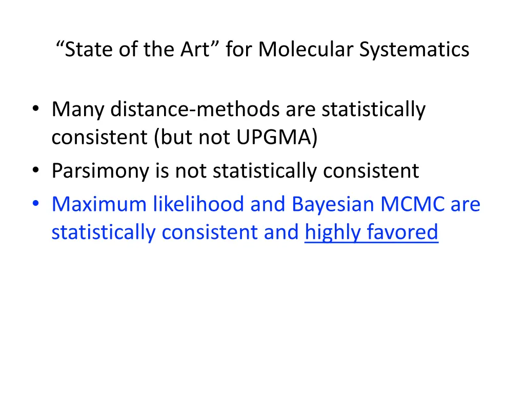 state of the art for molecular systematics