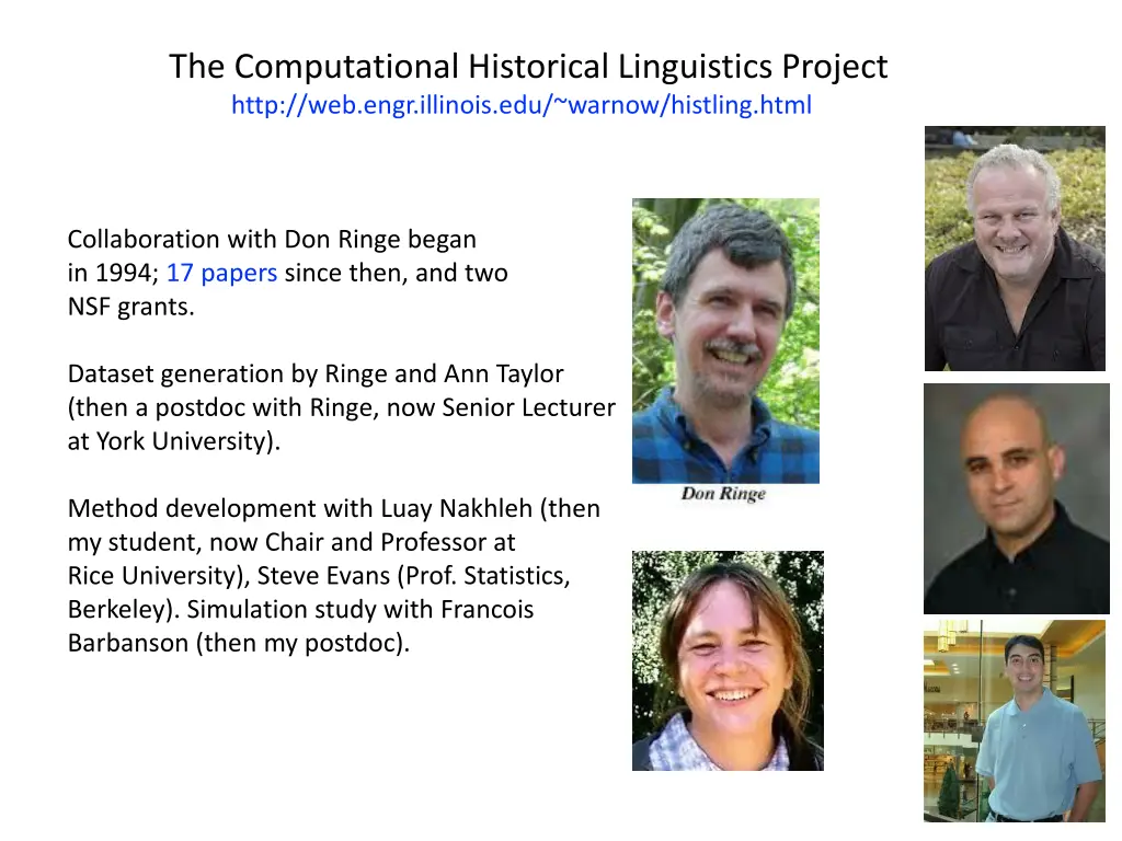 the computational historical linguistics project