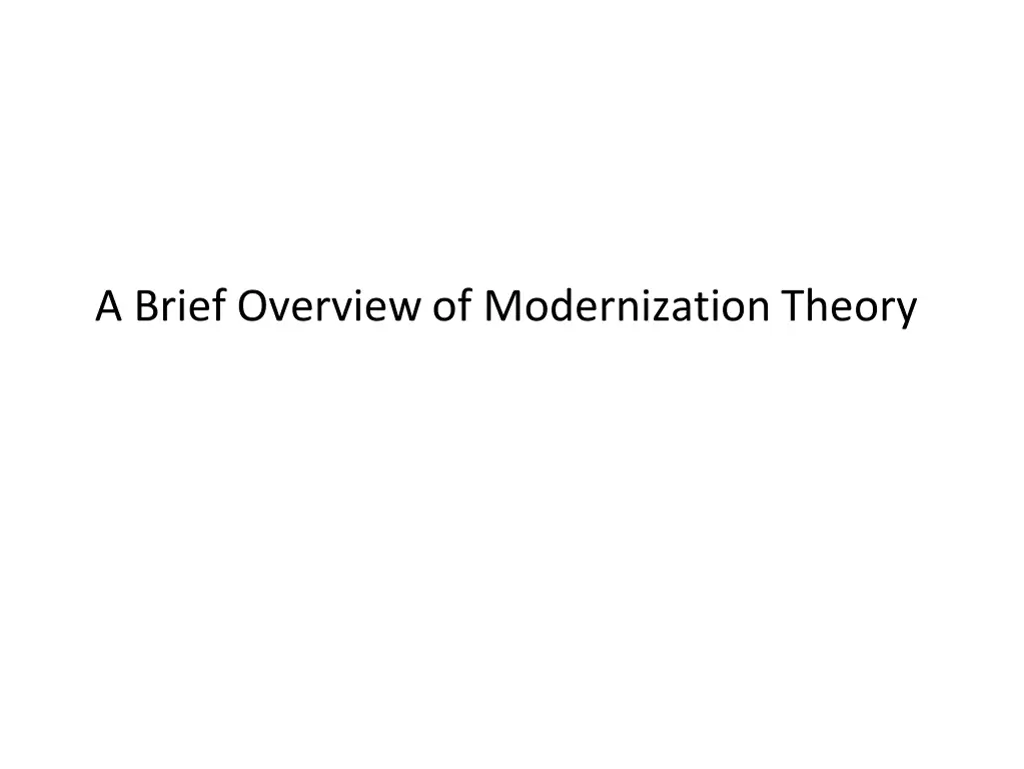 a brief overview of modernization theory