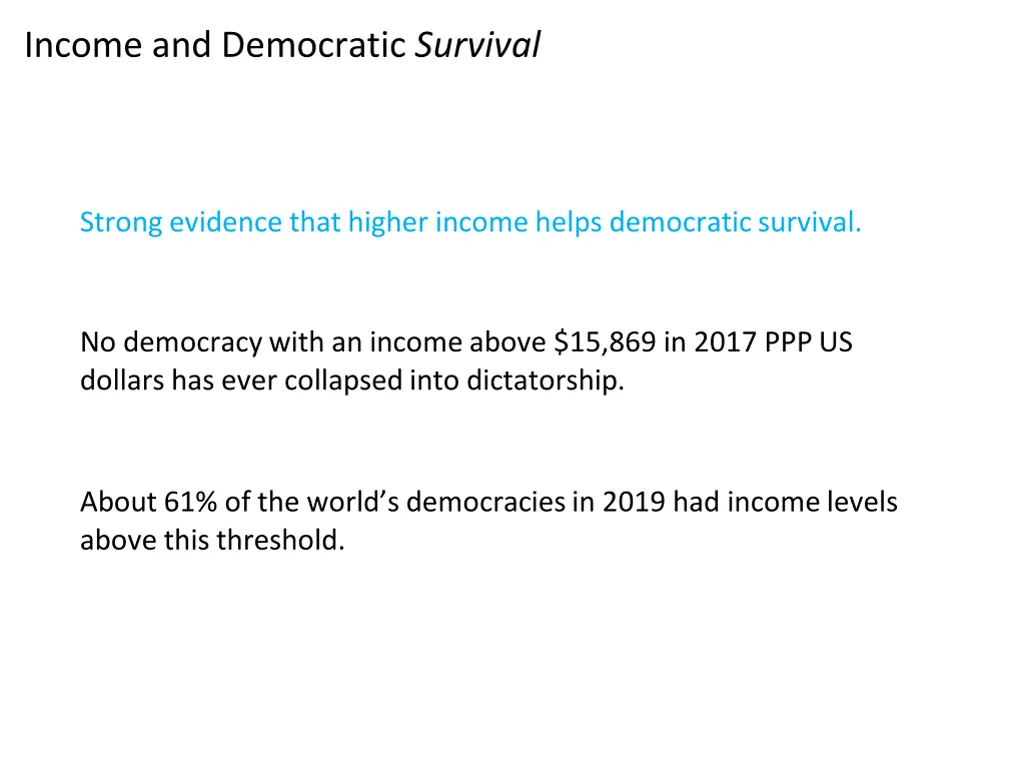 income and democratic survival