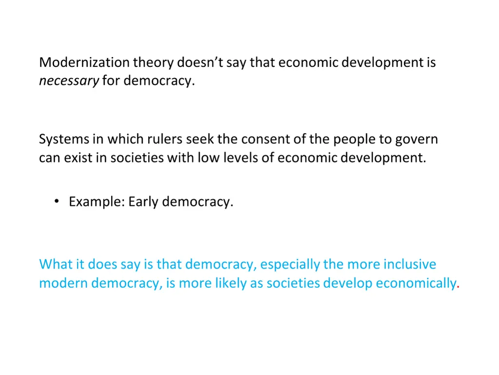 modernization theory doesn t say that economic