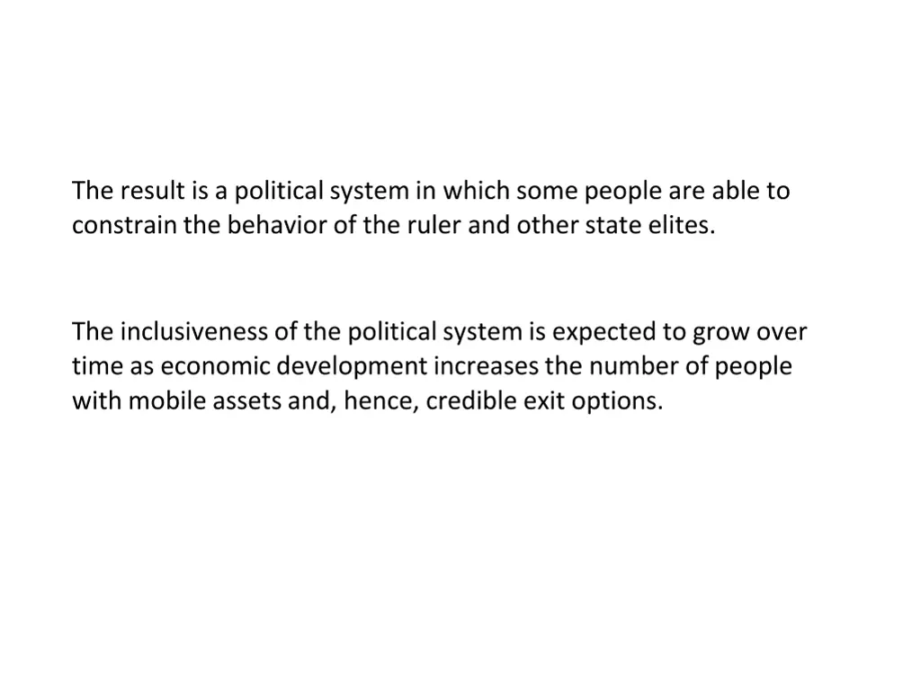 the result is a political system in which some