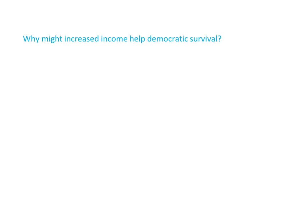 why might increased income help democratic