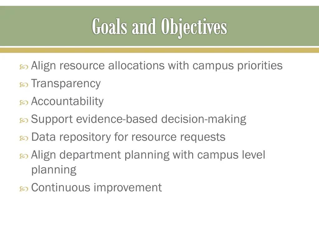 goals and objectives