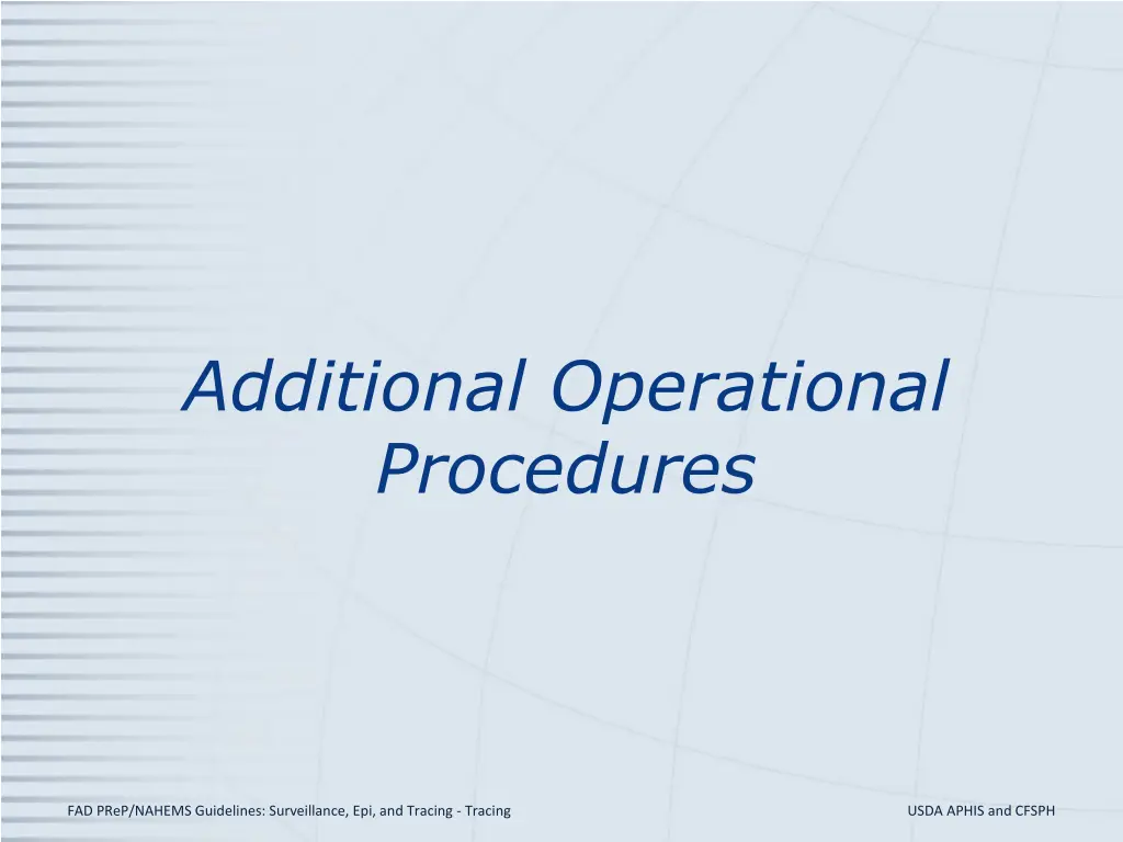 additional operational procedures