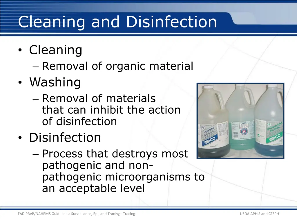 cleaning and disinfection