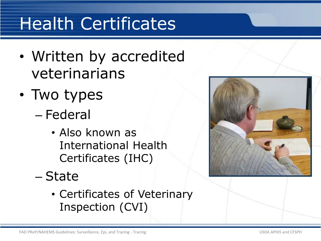 health certificates