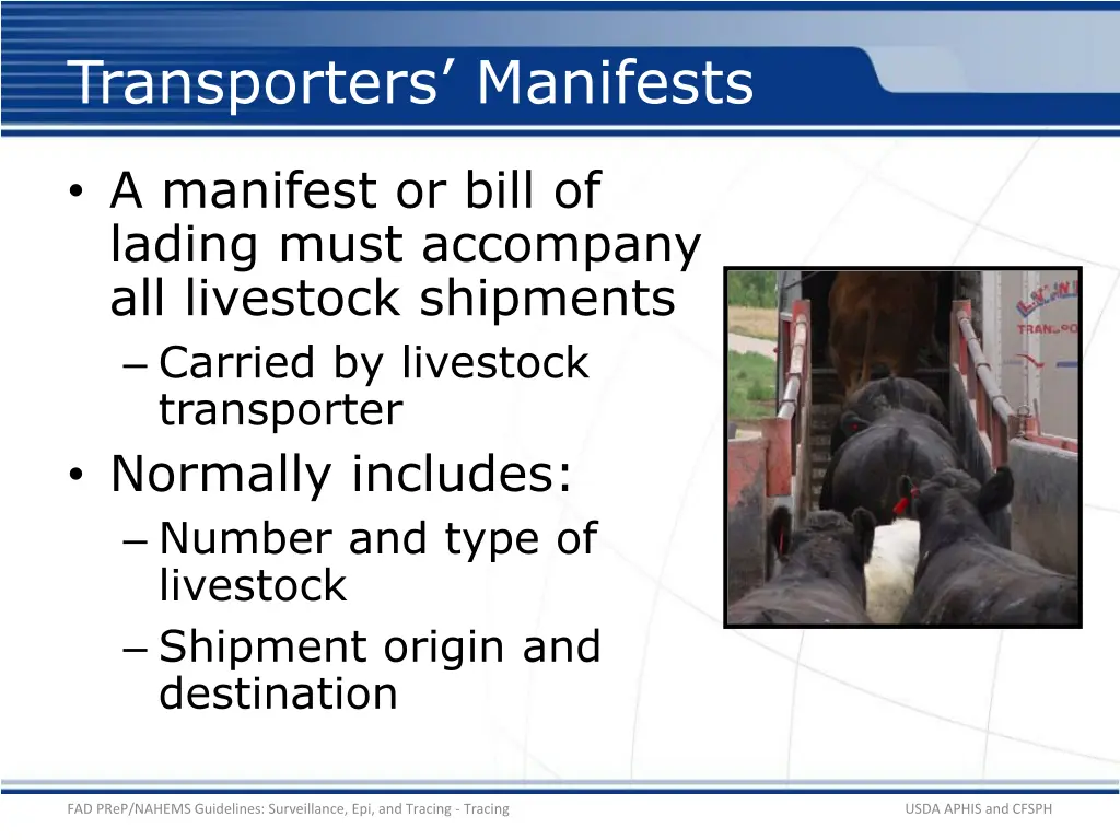 transporters manifests