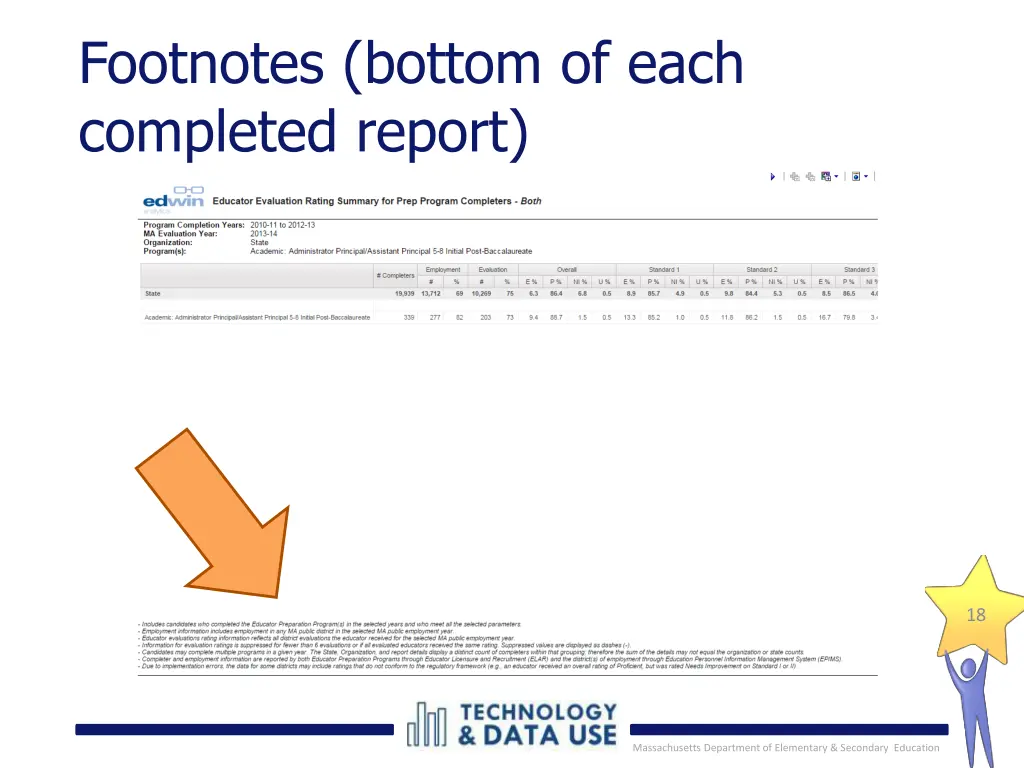 footnotes bottom of each completed report