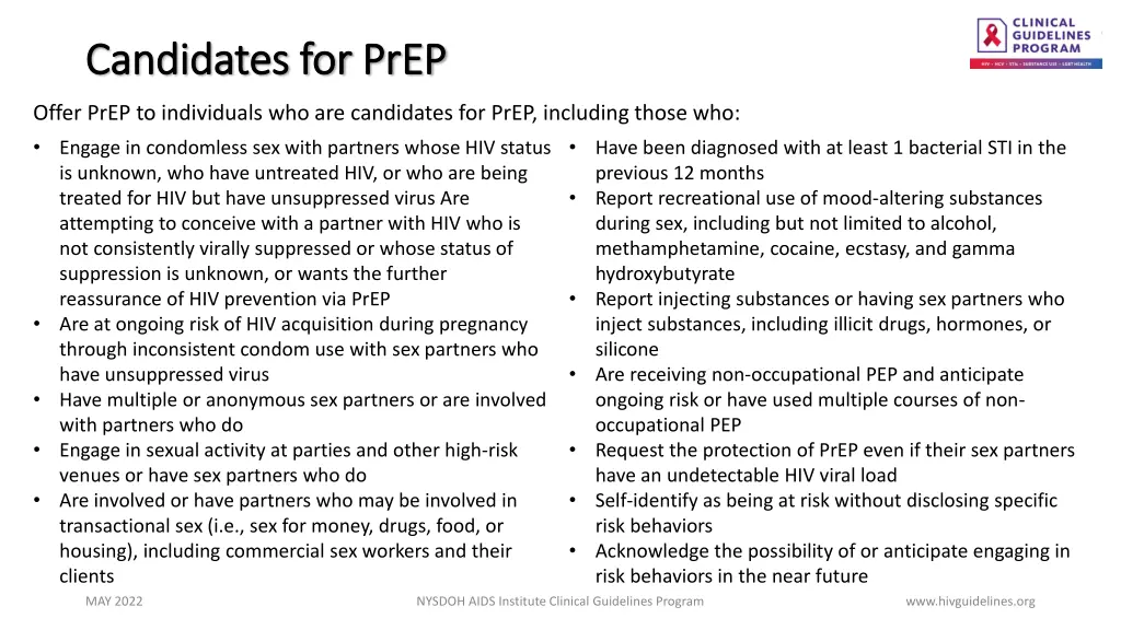 candidates for candidates for prep