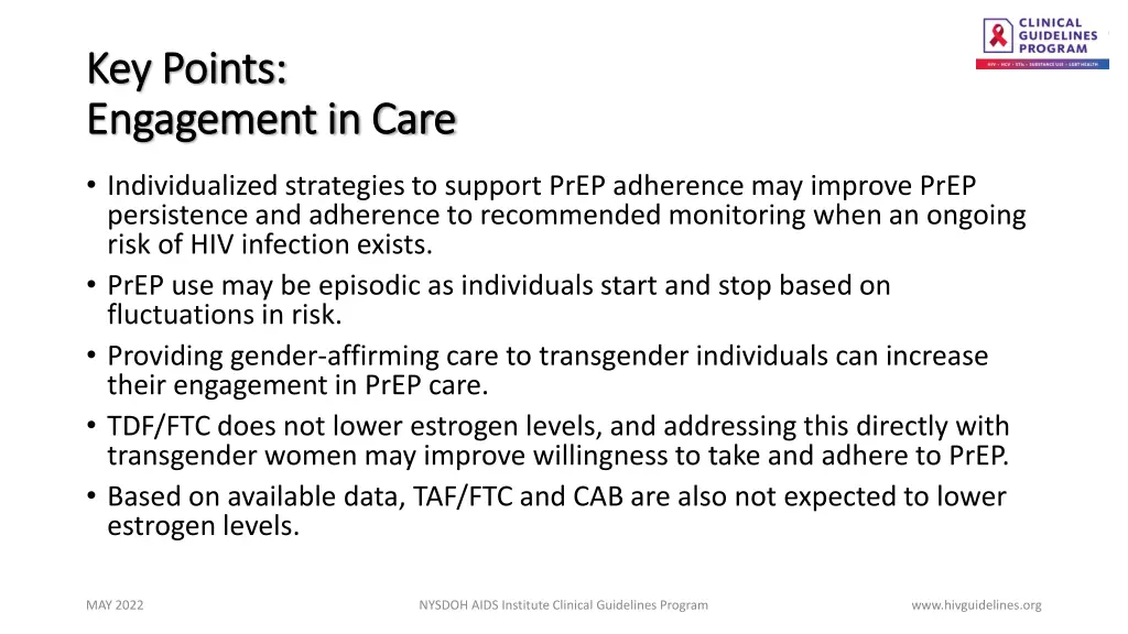 key points key points engagement in care