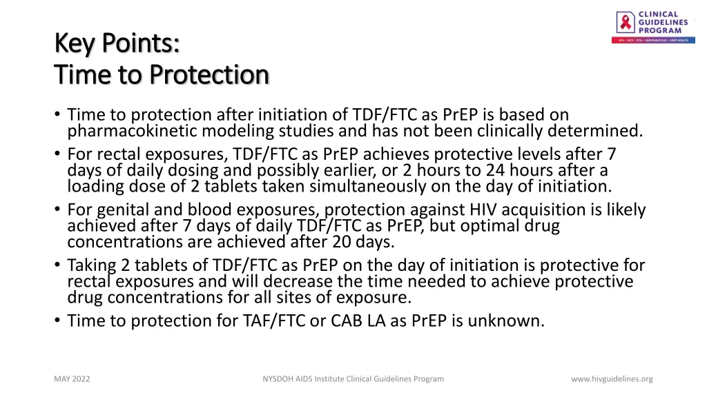 key points key points time to protection time