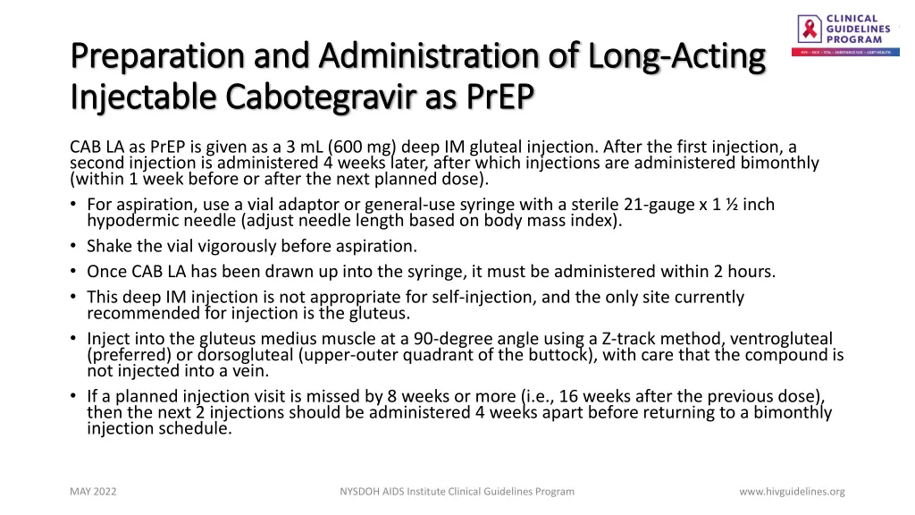 preparation and administration of long