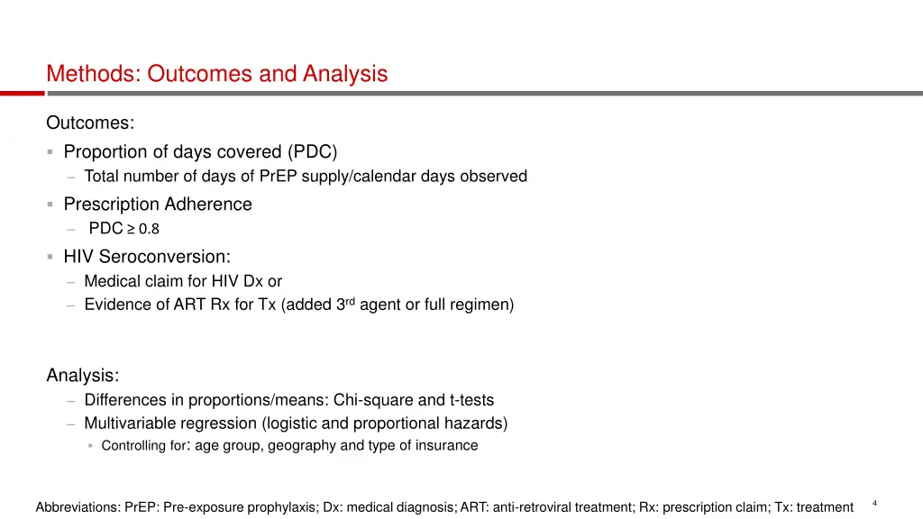 methods outcomes and analysis