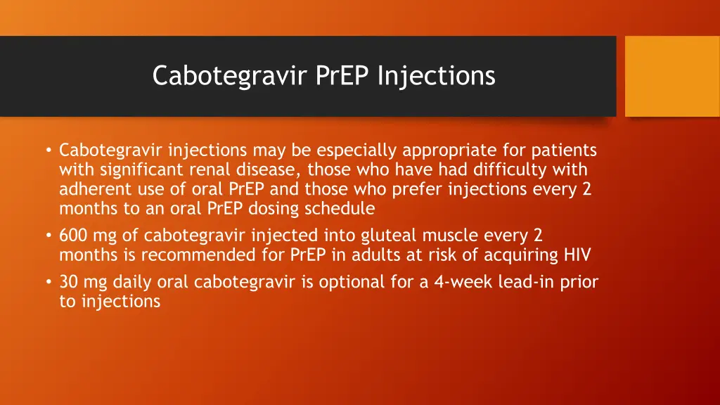 cabotegravir prep injections