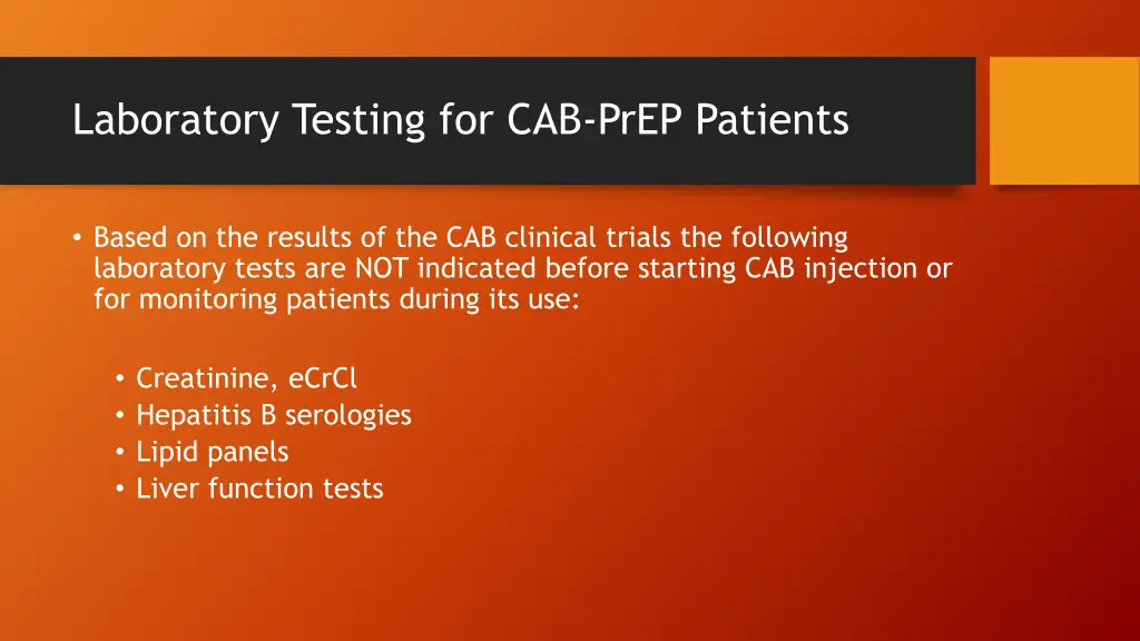 laboratory testing for cab prep patients 1