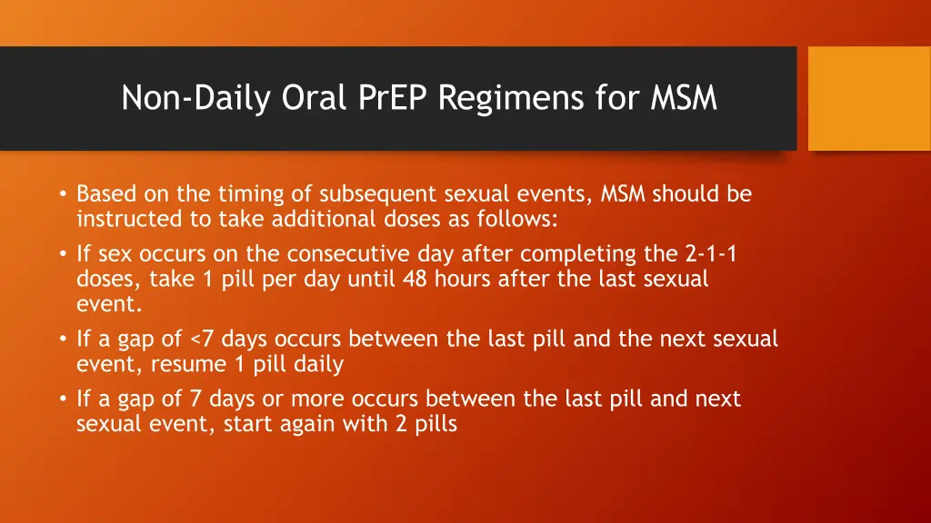 non daily oral prep regimens for msm 2