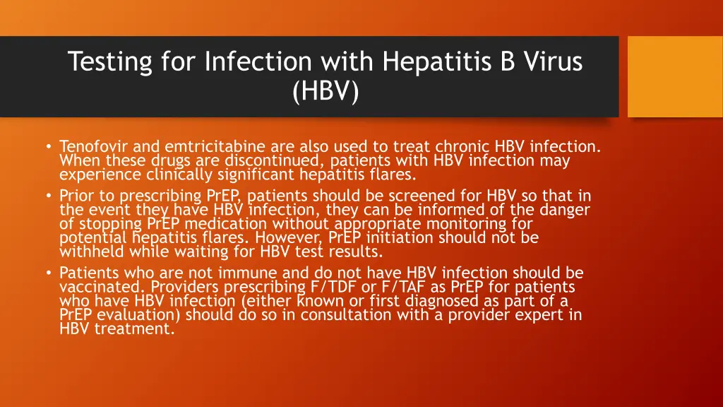 testing for infection with hepatitis b virus hbv