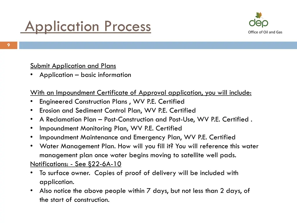 application process