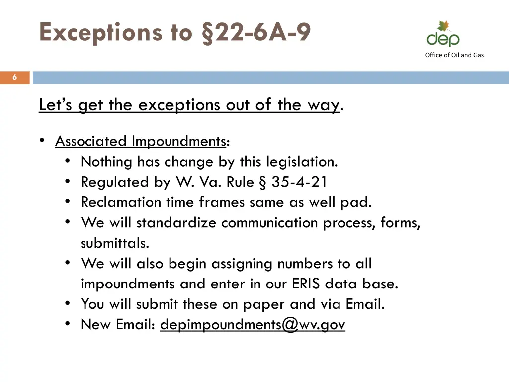 exceptions to 22 6a 9