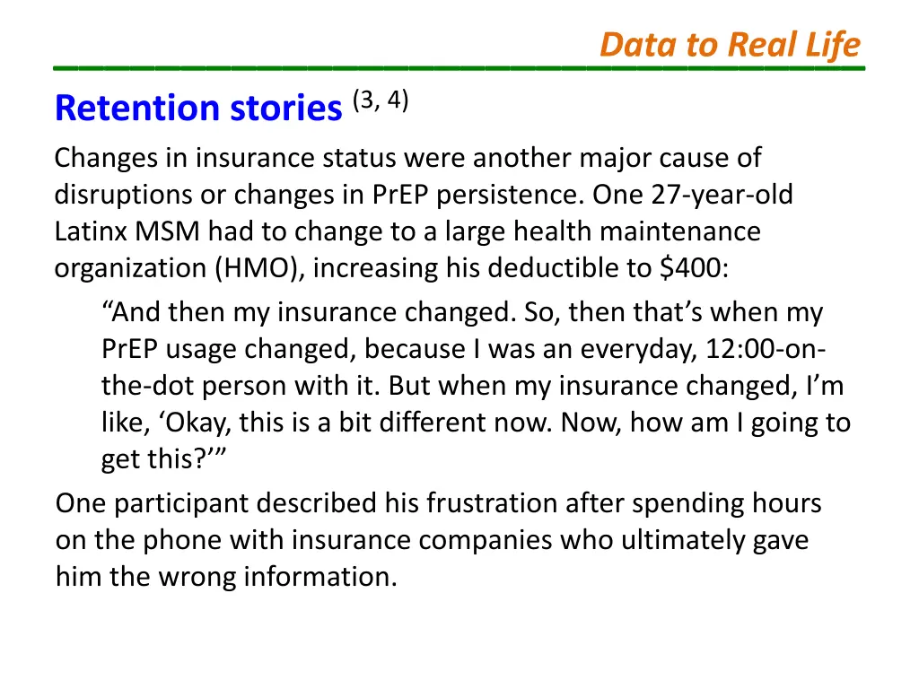 retention stories 3 4 changes in insurance status