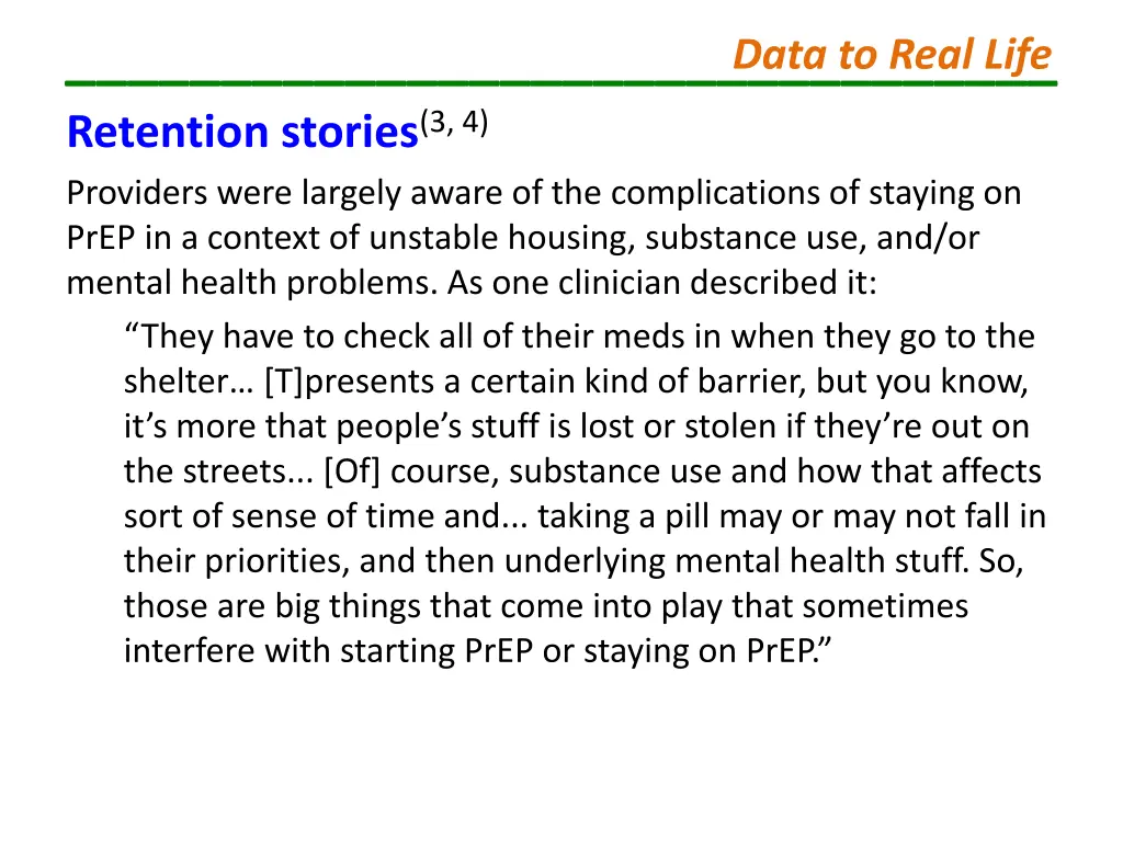 retention stories 3 4 providers were largely