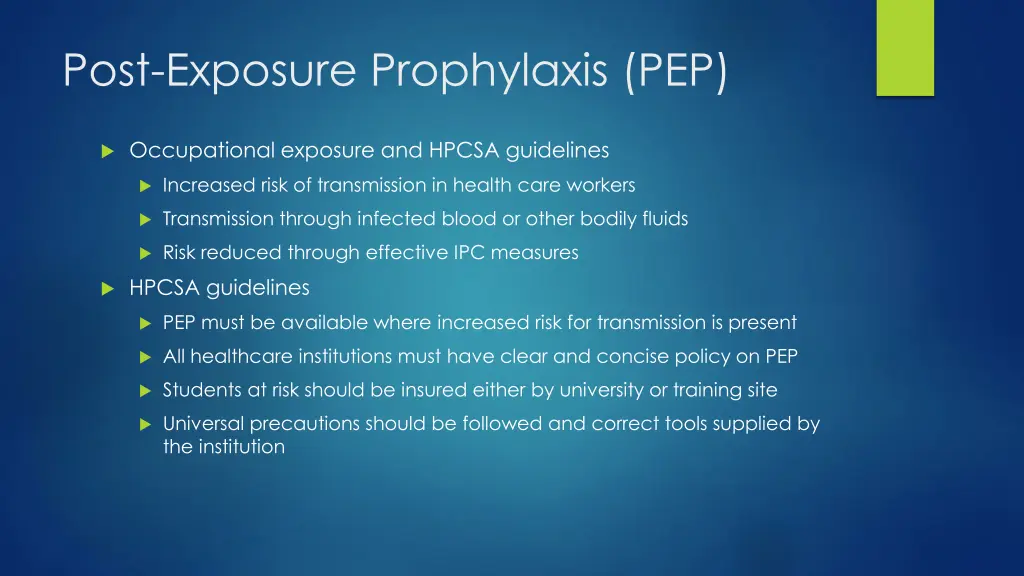 post exposure prophylaxis pep