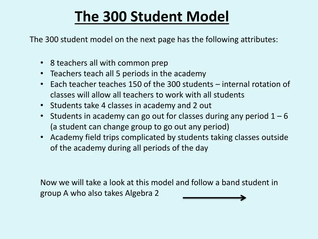 the 300 student model