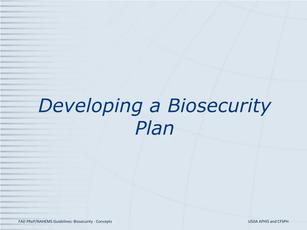 developing a biosecurity plan