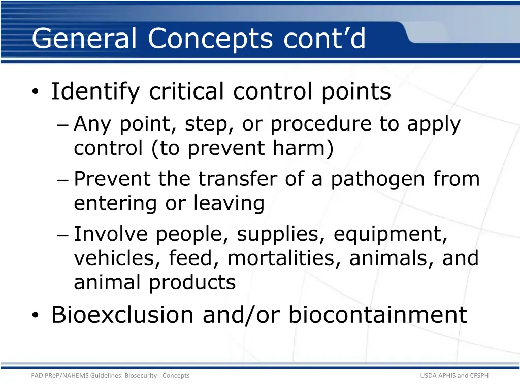 general concepts cont d