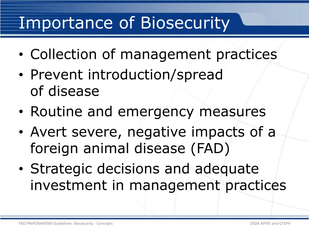 importance of biosecurity