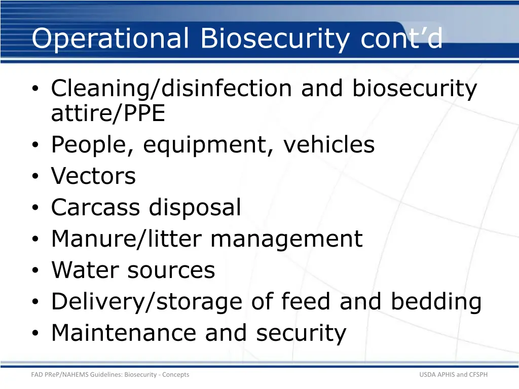 operational biosecurity cont d 2