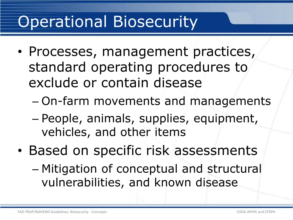 operational biosecurity