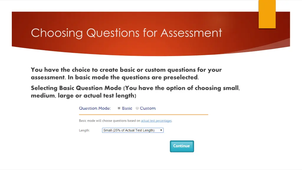 choosing questions for assessment