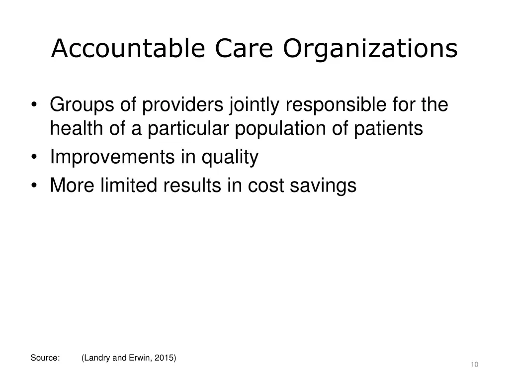 accountable care organizations