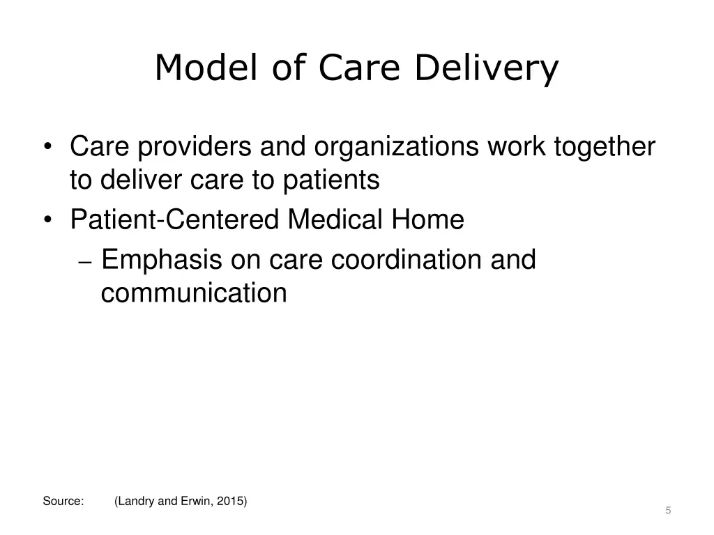 model of care delivery