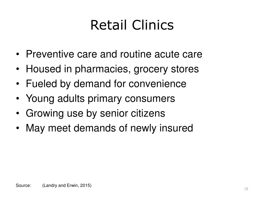 retail clinics