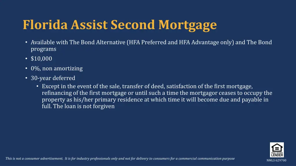 florida assist second mortgage