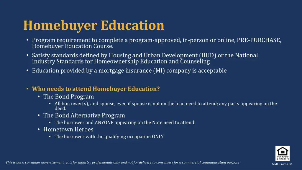 homebuyer education program requirement