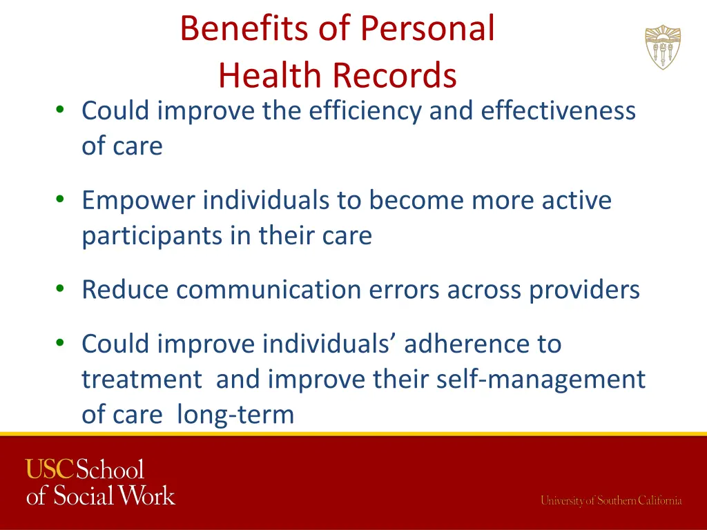 benefits of personal health records could improve